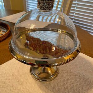 Silver, Glass and Rhinestone Cloche/Dessert Display